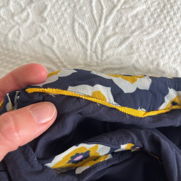 Boden Carey dress navy blue yellow flower floral print high neck silk zip up - Picture 12 of 16